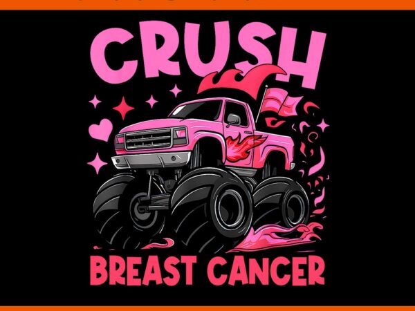 Monster truck pink breast cancer awareness png t shirt designs for sale