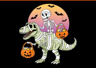 Dinosaur T-rex Skeleton Halloween PNG t shirt vector illustration