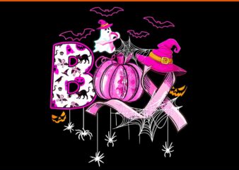 Boo Ghost Pink Breast Cancer Awareness PNG