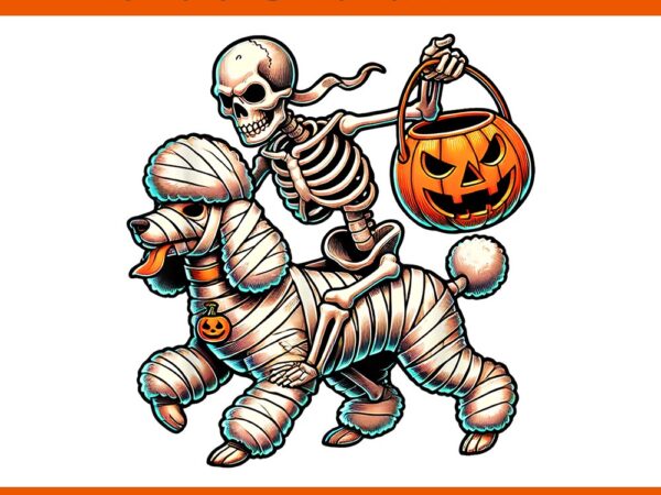 Skeleton riding puddle mummy halloween png t shirt template vector