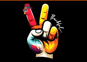 Peace Sign Turkey Hand Thankful PNG