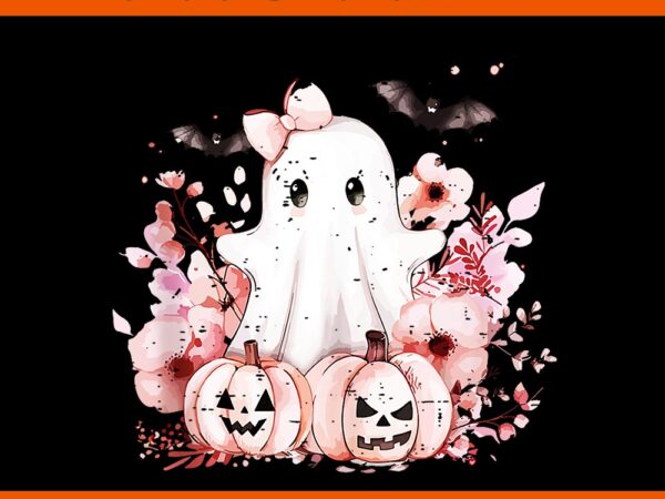 Coquette bow ghost pink halloween pumpkin spooky season png t shirt vector file