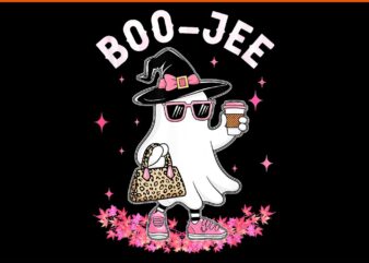 Cute Boo Jee Ghost Halloween Leopard Ghost Coffee PNG