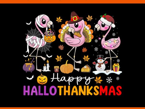 Happy hallothanksmas flamingo png graphic t shirt