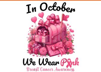 In October We Wear Pink Breast Cancer Postal Worker PNG