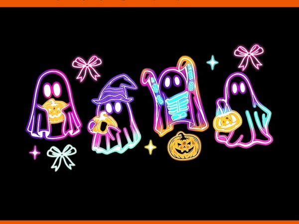 Cute colorful neon boo ghost halloween spooky season png t shirt vector file