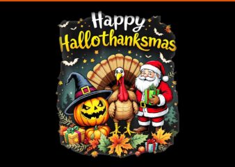 Happy Hallothanksmas Thanksgiving Halloween Merry Christmas PNG