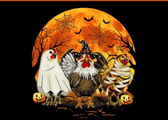 Farmers Spooky Chickens Witch Halloween PNG