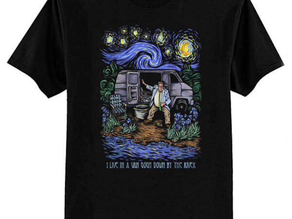 Van gogh down by the river t-shirt