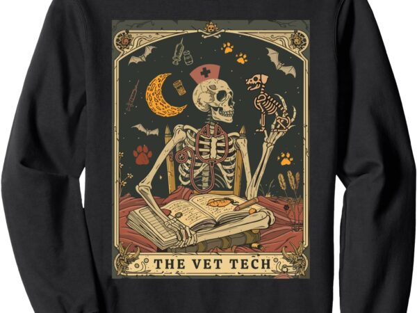 Veterinary medicine skeleton tarot vet halloween vet staff sweatshirt