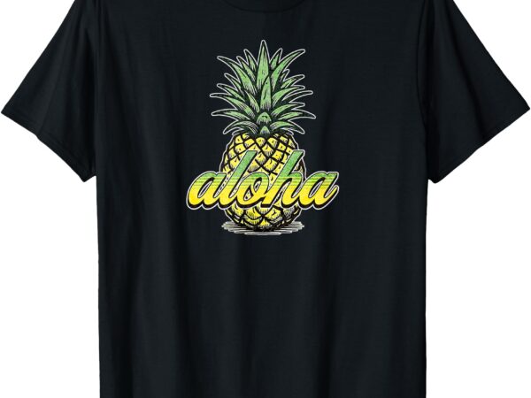 Vintage aloha pineapple illustration t-shirt