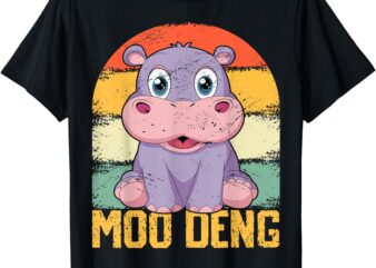 Vintage Baby Hippo Moo Deng, Funny Baby Pygmy Moo Deng T-Shirt