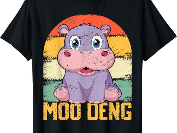 Vintage baby hippo moo deng, funny baby pygmy moo deng t-shirt