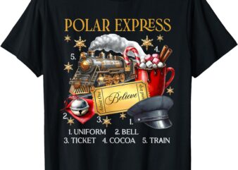 Vintage Believe Train North Pole Polar Express All Abroad T-Shirt