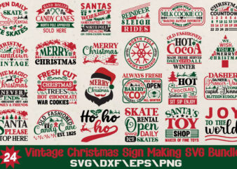 Vintage Christmas Sign Making T-shirt Bundle Vintage Christmas Sign Making SVG Bundle