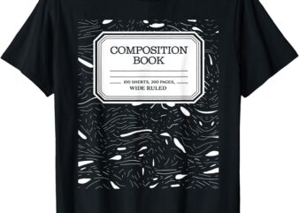 Vintage Composition Notebook Costume Matching Halloween T-Shirt