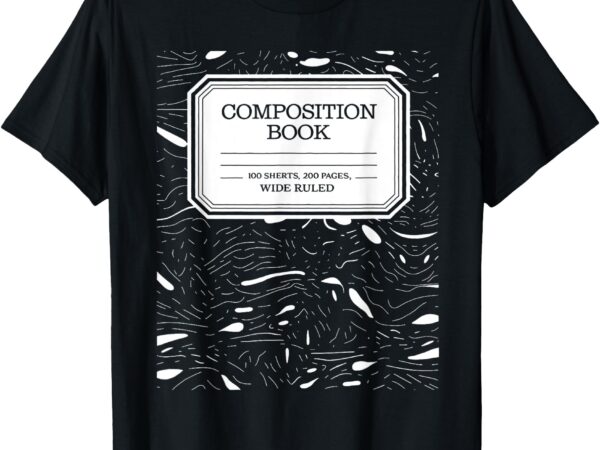 Vintage composition notebook costume matching halloween t-shirt