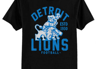 Vintage Detroit Lions 3 by Buck Tee T-Shirt