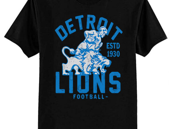 Vintage detroit lions 3 by buck tee t-shirt