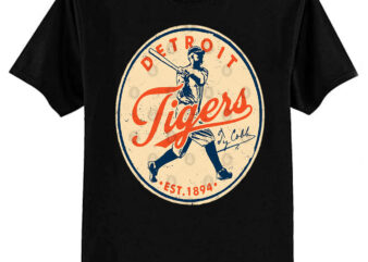 Vintage Detroit Tigers 3 by Buck Tee T-Shirt