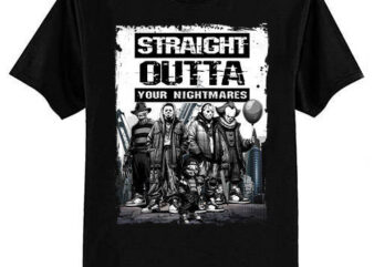 Vintage Horror Halloween Scary Straight outta nightmares T-Shirt ltsp