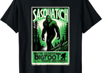 Vintage Inspired Bigfoot Movie Poster Style T-Shirt