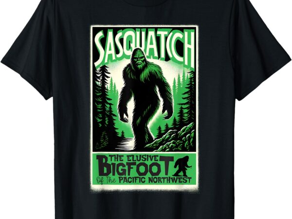 Vintage inspired bigfoot movie poster style t-shirt