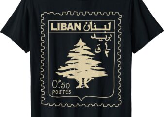 Vintage Lebanese Stamp Support Lebanon Beirut Map Palestine T-Shirt