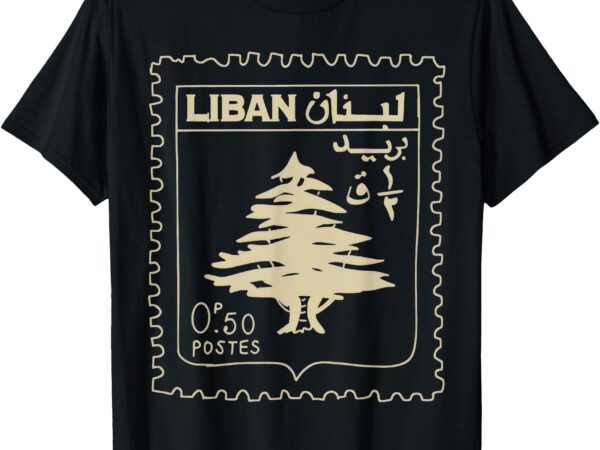 Vintage lebanese stamp support lebanon beirut map palestine t-shirt