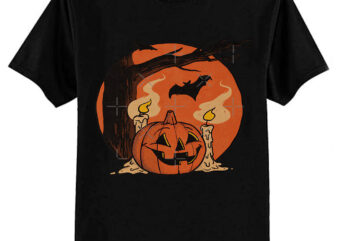 Vintage Pumpkin Scene Halloween Classic T-Shirt