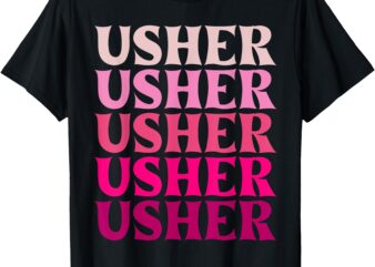 Vintage Retro Usher Name T-Shirt