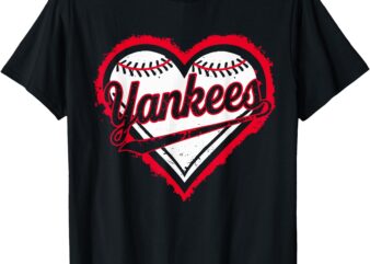 Vintage Retro Yankees Name Hearts Style Classic T-Shirt