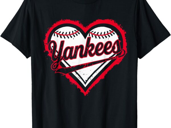 Vintage retro yankees name hearts style classic t-shirt