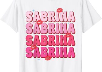 Vintage Sabrina Personalized Name I Love Sabrina Groovy T-Shirt