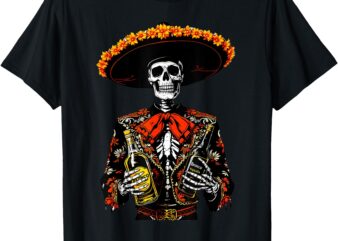 Vintage Skeleton Tequila Mexico Dia De Los Muertos Mexican T-Shirt