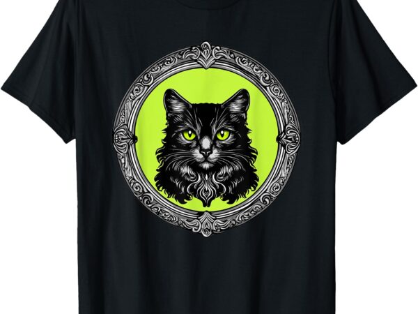 Vintage tabby cat medalion kitty graphic t-shirt