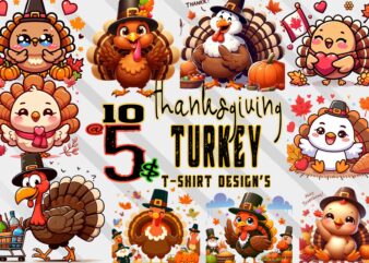 Exclusive Thanksgiving Day t-shirt design bundle of 10 png & jpeg designs – download instantly Retro Vintage T-shirt Design Bundle