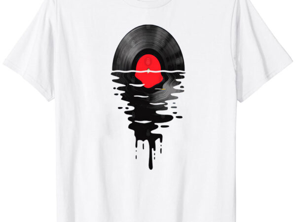 Vinyl lp music record sunset red t-shirt