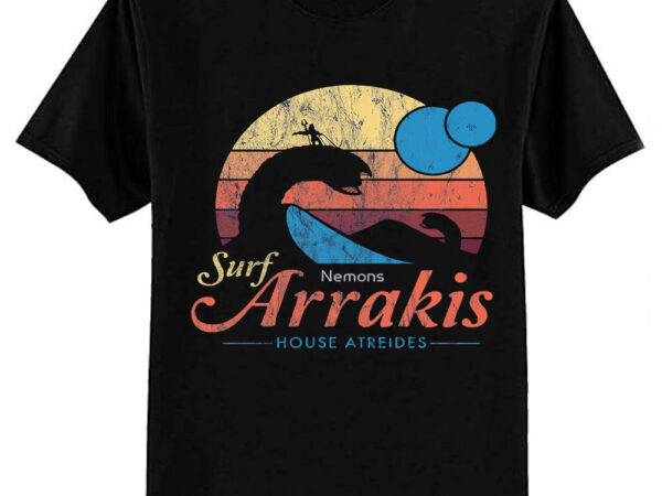 Visit arrakis – vintage distressed surf – dune – sci fi tri-blend t-shirt