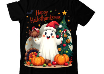 Happy Hallothanksmas T-Shirt Design,Halloween t-shirt design,halloween,Halloween t-Shirt Design bundle,Happy halloween t-shirt design