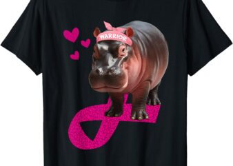 Warrior Moo DenG Cute Breast Cancer Awareness Animal T-Shirt