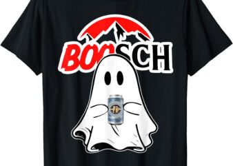 Boosch-Beer Halloween Funny Ghost Drinking Beer Women Men T-Shirt