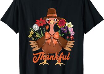 Thankful Vibes Turkey Thankful Funny Thanksgiving Women T-Shirt