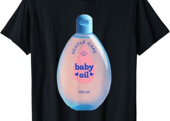 Womens Baby Oil Halloween Costume Funny Halloween Costume T-Shirt