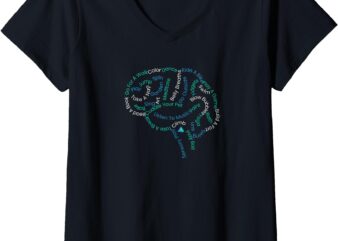 Womens Coping Skills for the Brain V-Neck T-Shirt