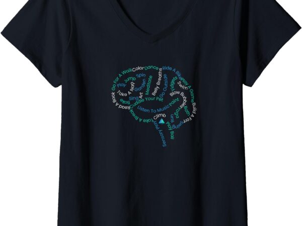 Womens coping skills for the brain v-neck t-shirt