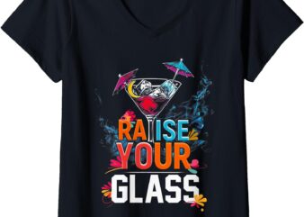 Womens Raise Your Glass V-Neck T-Shirt