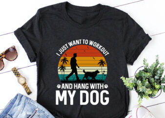 Workout with My Dog T-Shirt Design