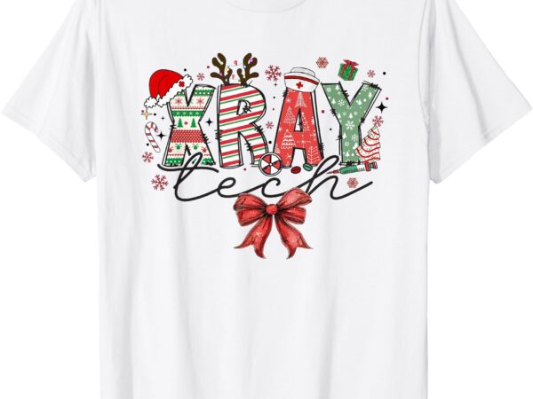 Xray tech christmas coquette bow rad tech radiology t-shirt