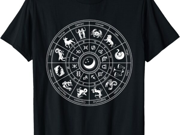 Zodiac wheel vintage zodiac signs for astrology lover t-shirt